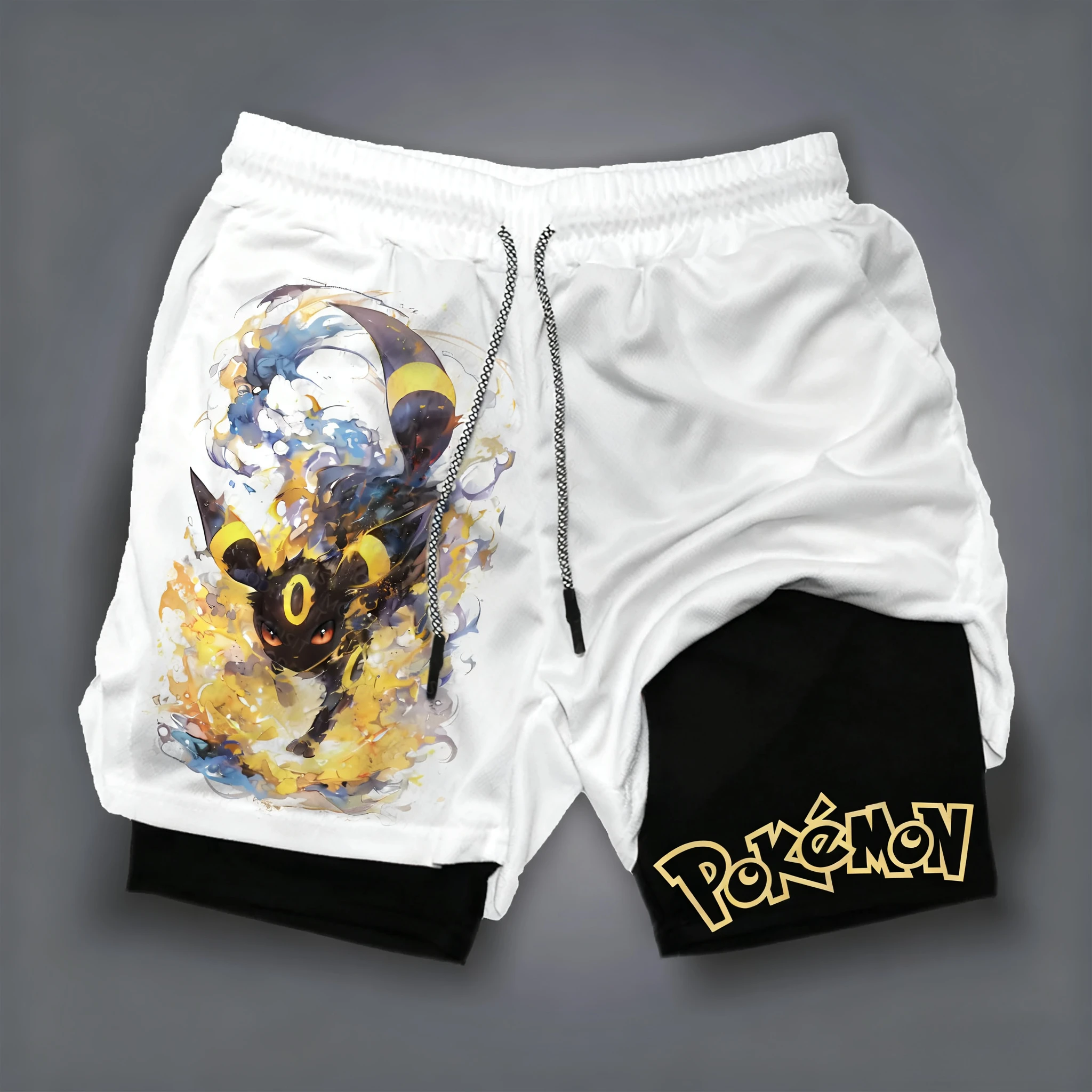 Outdoor Sport Hat - Spodenki Pokémon Anime Białe Dwustronne 2w1