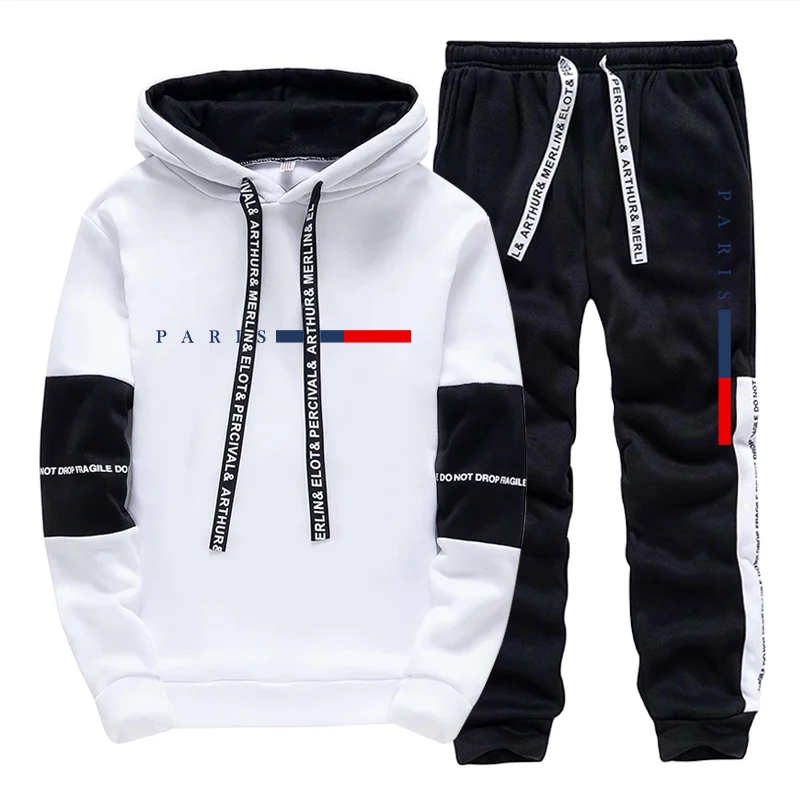 Outdoor Sportswear - Męski Zestaw/Bluza z Kapturem/Spodnie Moda Paryż